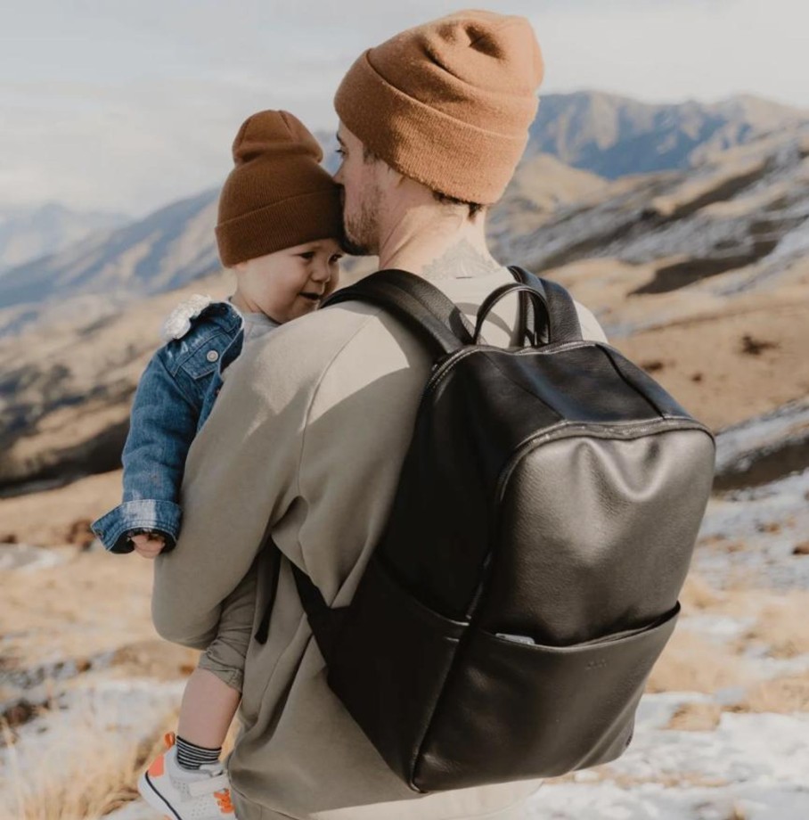 For Mums & Dads OiOi | Faux Leather Multitasker Nappy Backpack - Black