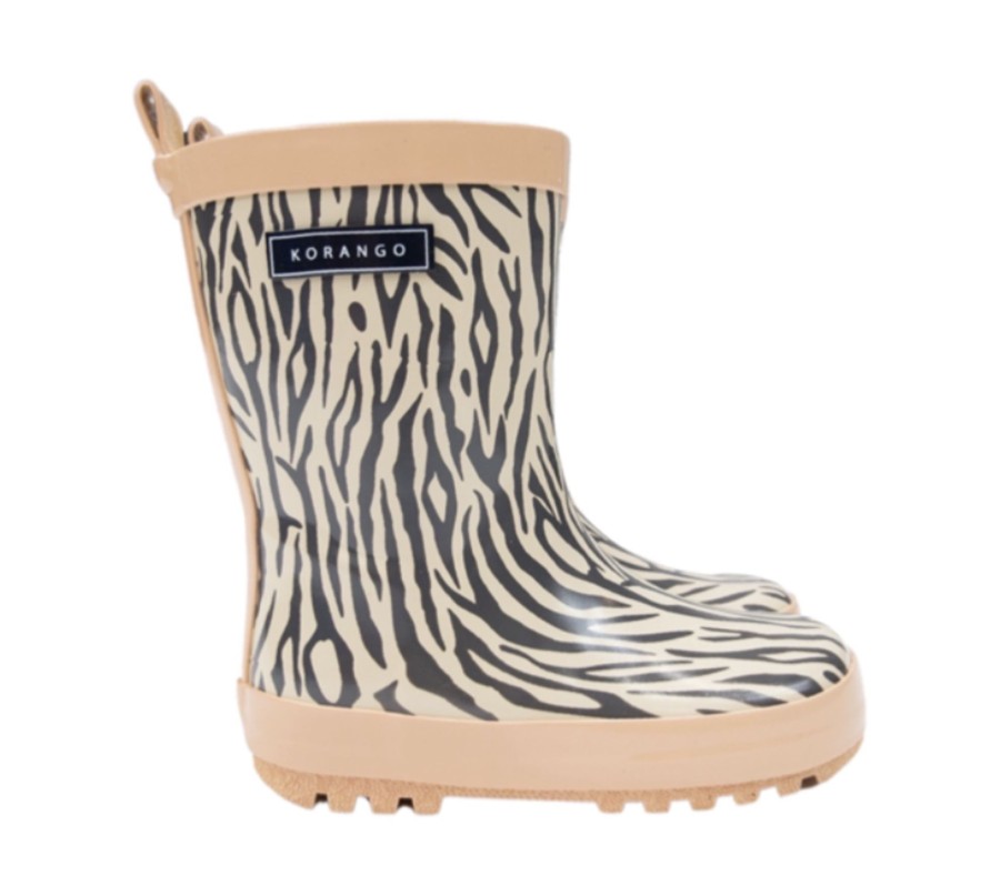 Clothes & Accessories Korango | Gumboot - Tiger Stripes Print Dusty Pink/Tapioca