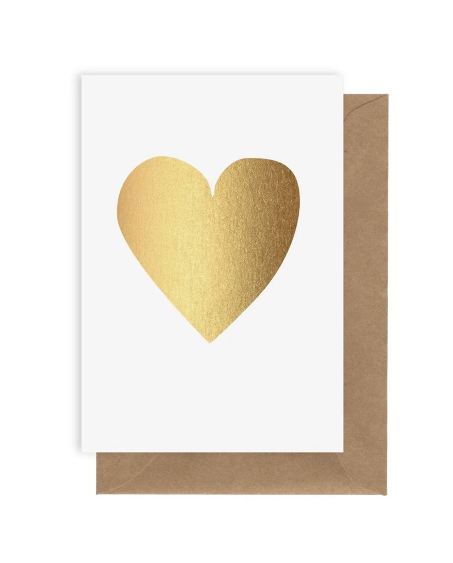 For Mums & Dads Elm Paper | Gold Heart Greeting Card