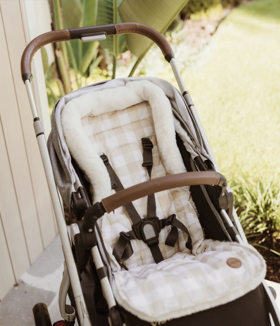 For Mums & Dads OiOi | Cozy Fleece Pram Liner - Beige Gingham