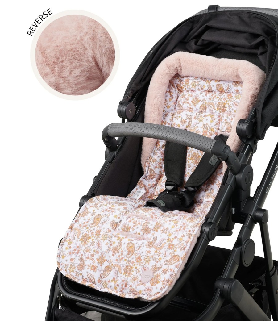 For Mums & Dads OiOi | Cozy Fleece Pram Liner - Peach Paisley