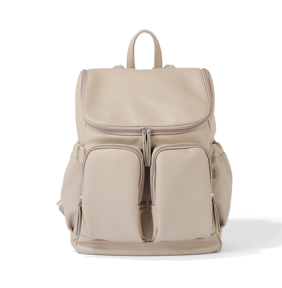 For Mums & Dads OiOi | Faux Leather Nappy Backpack - Oat Dimple