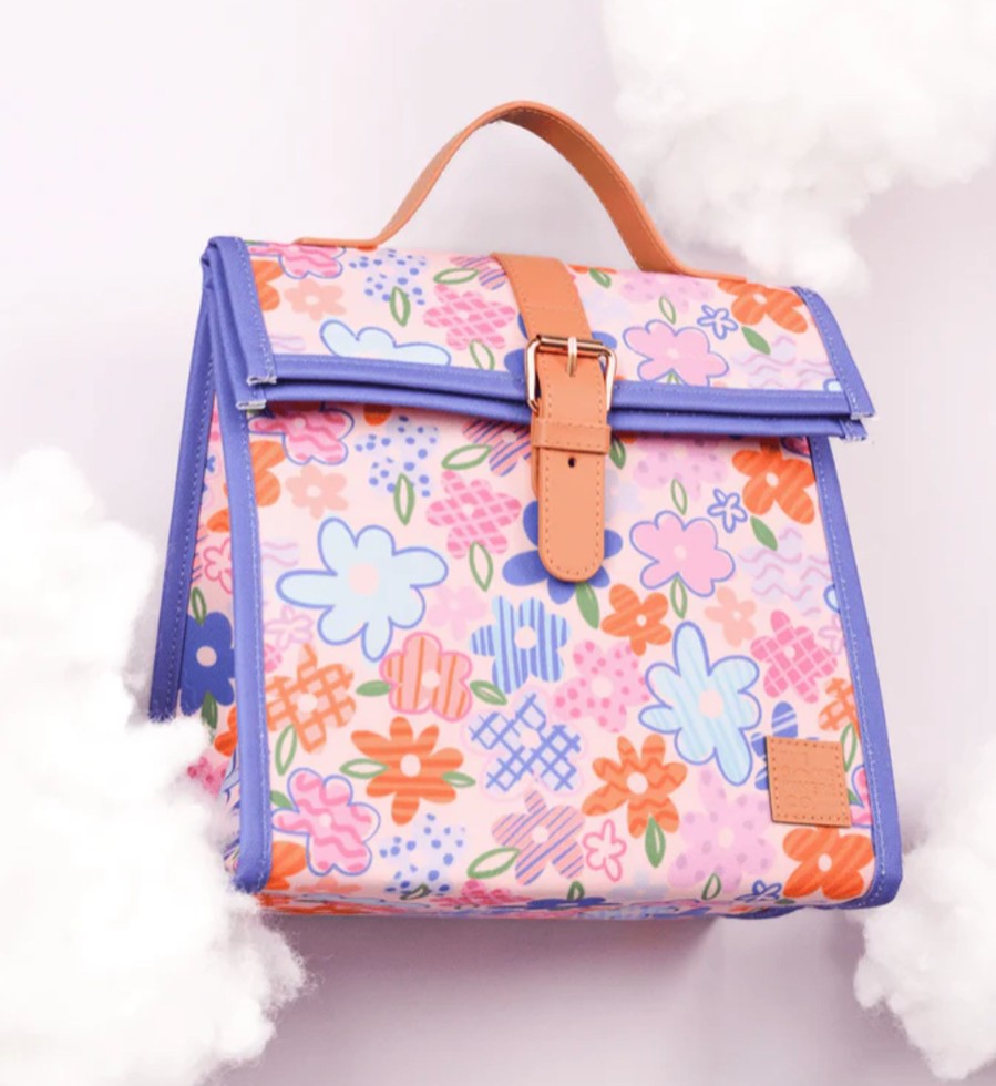 Baby, Kids & Teens The Somewhere Co | Lunch Satchel W/ Shoulder Strap - Posy Patch