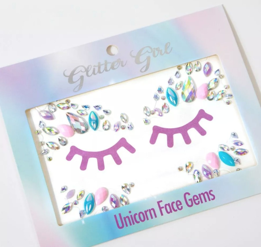 Clothes & Accessories Glitter Girl | Unicorn Face Gems Pastel Cutie - Glitter Girl