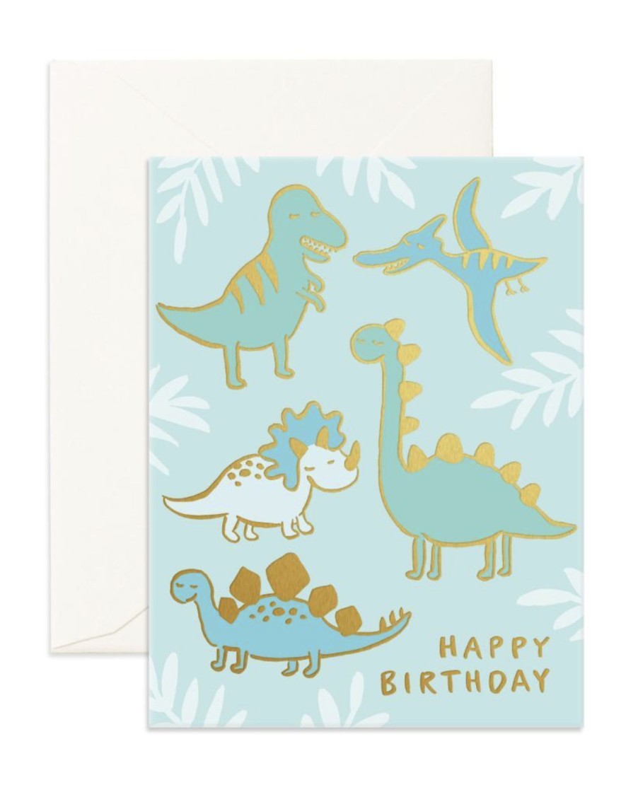 For Mums & Dads Fox & Fallow | Happy Birthday Dinos Greeting Card