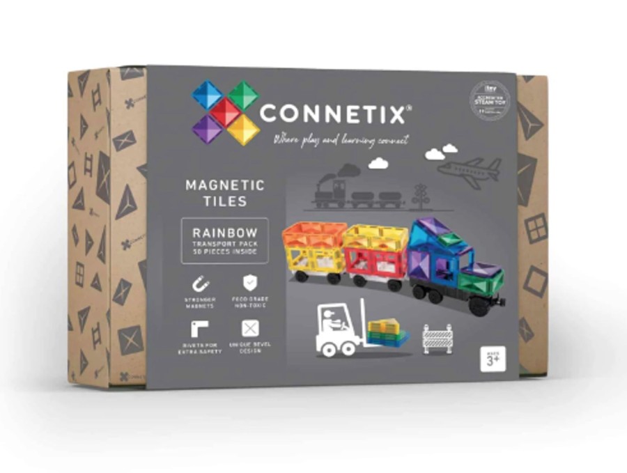 Toys & Activites Connetix | 50Pc Rainbow Transport Pack