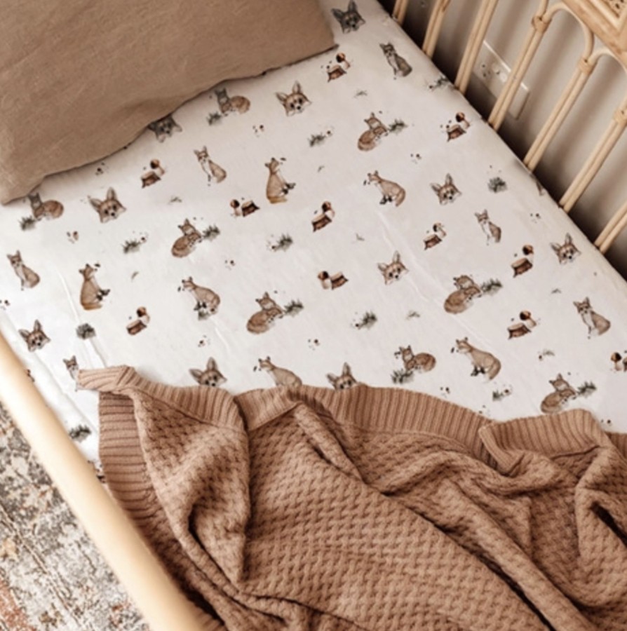 Baby, Kids & Teens Snuggle Hunny Kids | Fitted Cot Sheet; Fox - Snuggle Hunny Kids