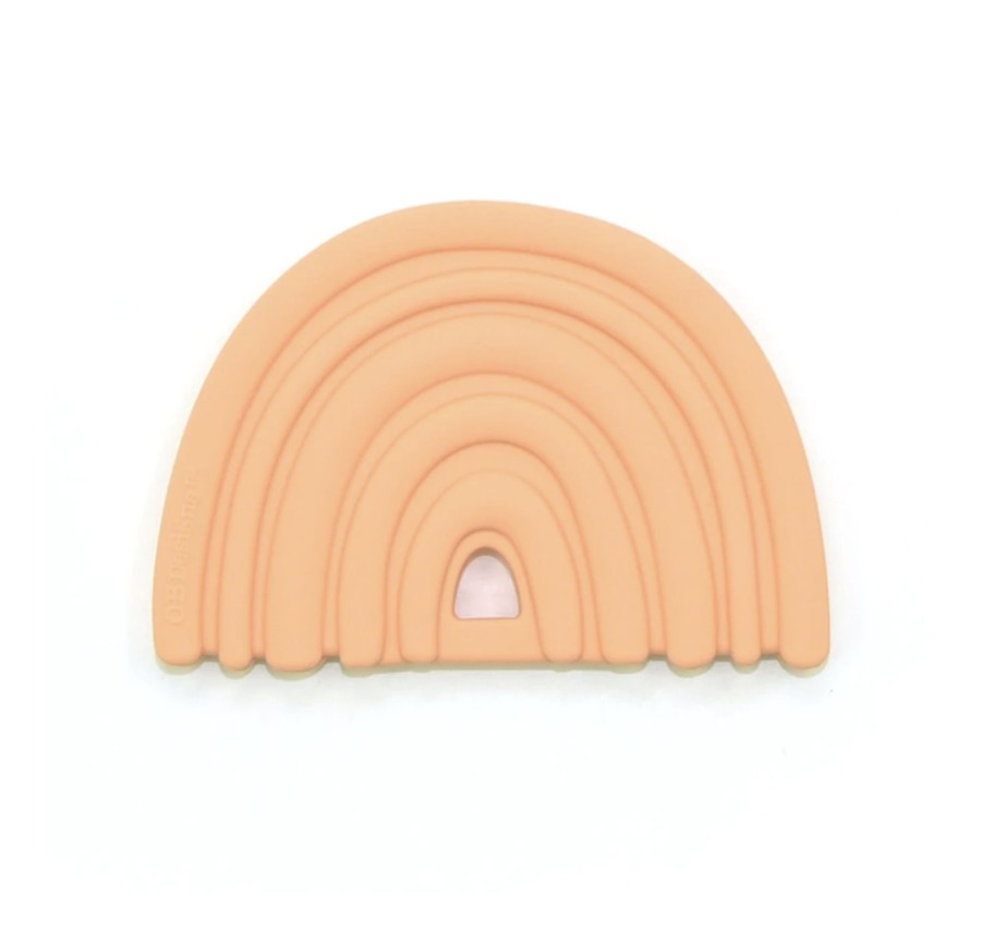 Baby, Kids & Teens O.B Designs | Silicone Rainbow Teether - Peach