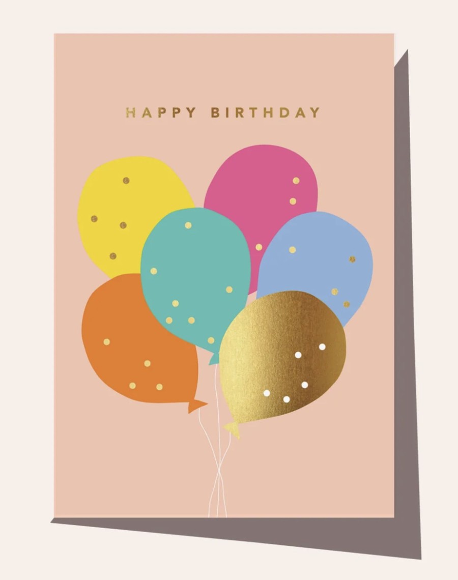 For Mums & Dads Elm Paper | Happy Birthday Bright Balloons Greeting Card