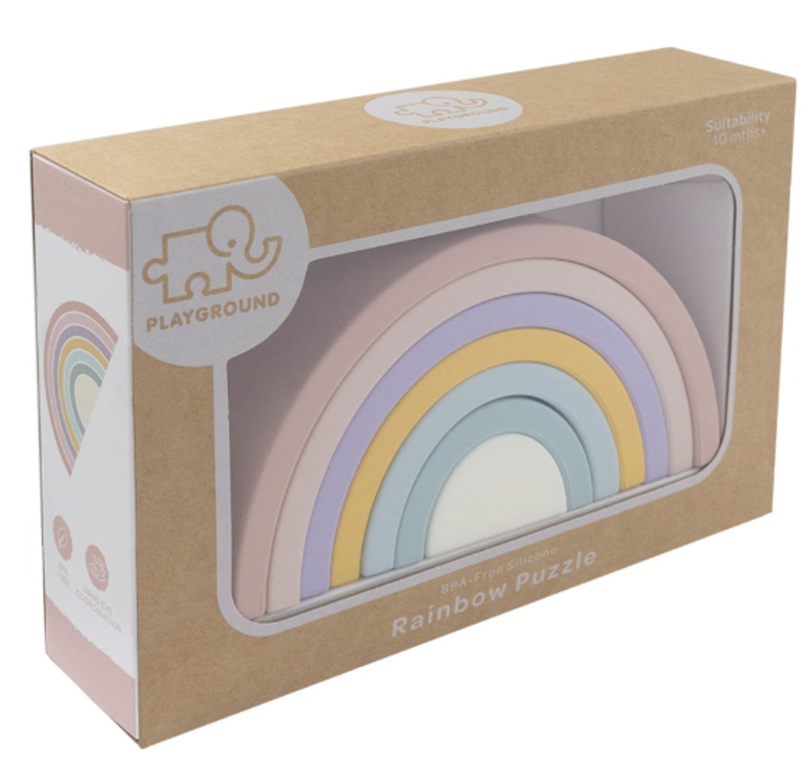 Baby, Kids & Teens Playground | Silicone Rainbow Puzzle - Rose