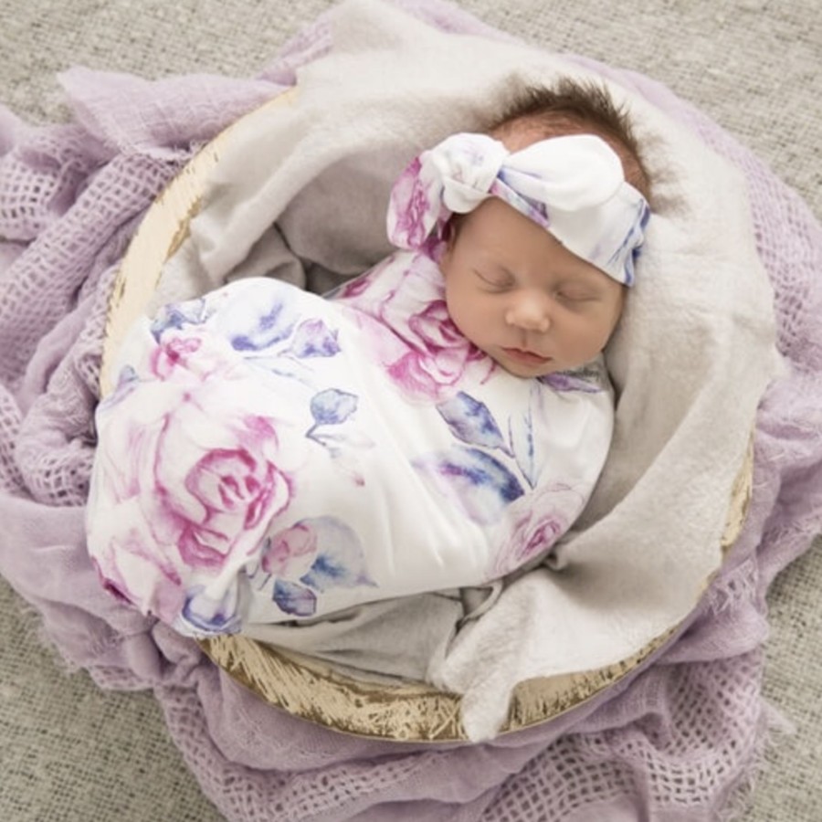 Baby, Kids & Teens Snuggle Hunny Kids | Jersey Wrap & Topknot Set; Lilac Skies - Snuggle Hunny