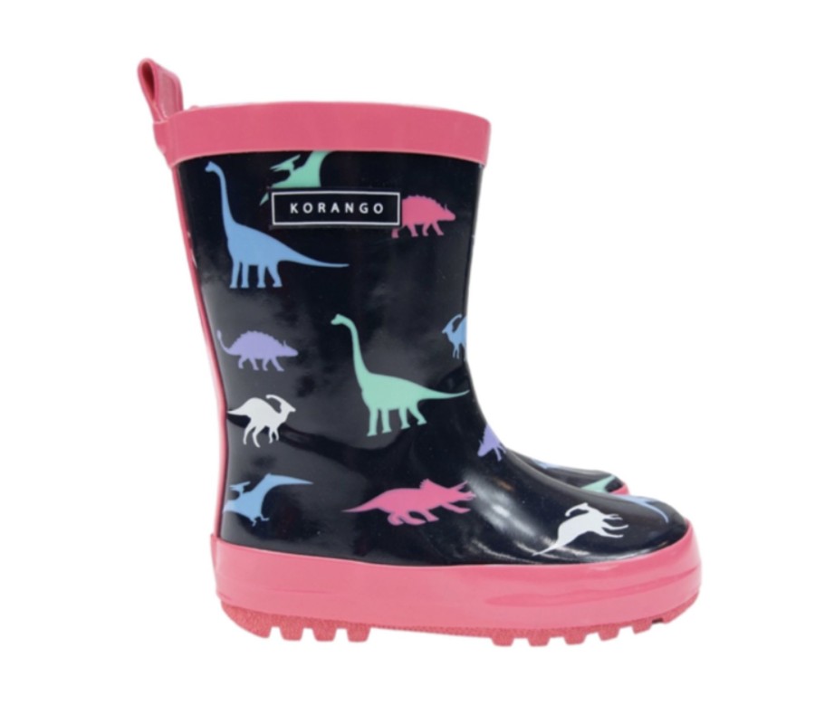 Clothes & Accessories Korango | Gumboot - Dino Print Hot Pink/Navy