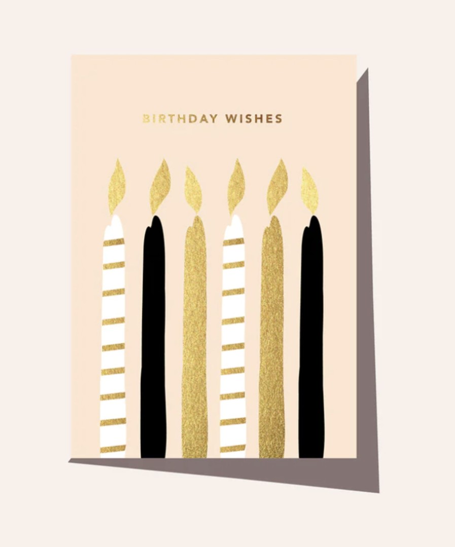 For Mums & Dads Elm Paper | Birthday Wishes Creme Candles Greeting Card