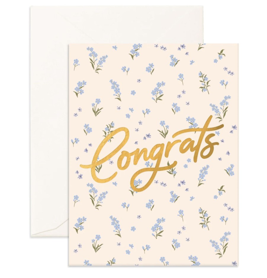 For Mums & Dads Fox & Fallow | Congrats Forget Me Not Greeting Card