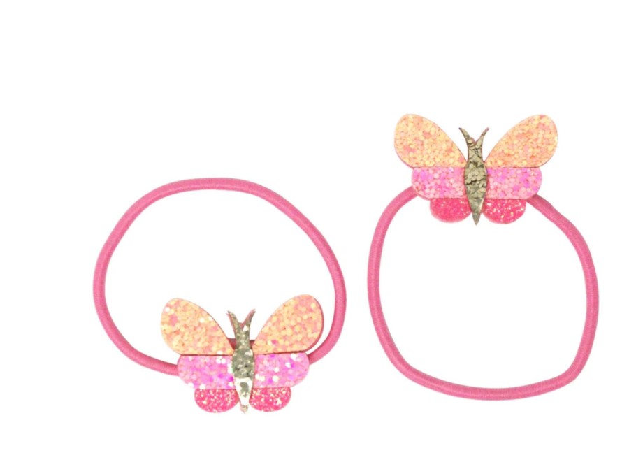 Clothes & Accessories Pink Poppy | Hair Elastics; Butterfly Skies