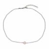 Clothes & Accessories Aquarius Designs | Choker; White Bead W/ Pearl - Aquarius Designs