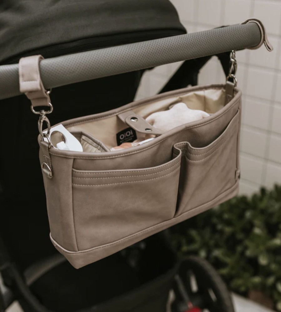 For Mums & Dads OiOi | Faux Leather Stroller Organiser/Pram Caddy - Taupe