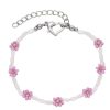 Clothes & Accessories Aquarius Designs | Anklet; Mother Of Pearl & Pink Daisy - Aquarius Designs