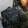 For Mums & Dads OiOi | Faux Leather Carry All Nappy Bag - Black