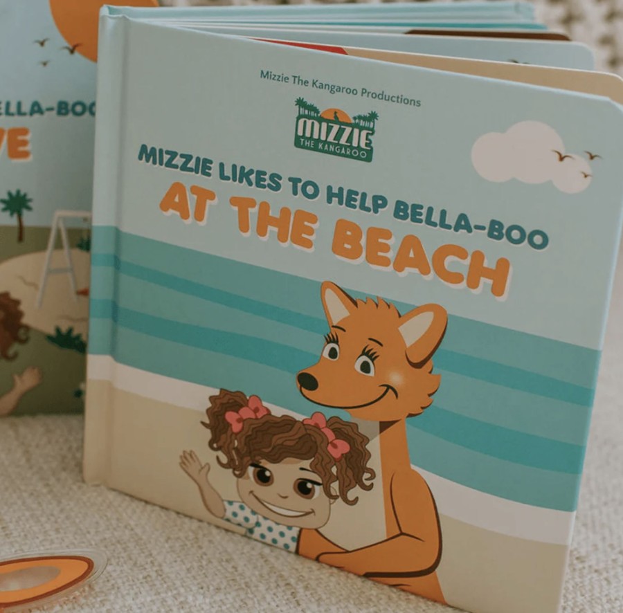 Toys & Activites Mizzie The Kangaroo | Touch And Feel Mizzie Baby Board Book - At The Beach