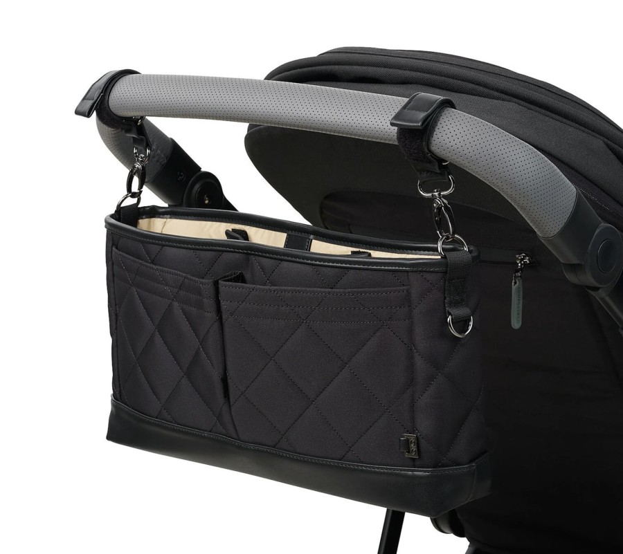 For Mums & Dads OiOi | Signature Pram Caddy - Black Diamond Quilt