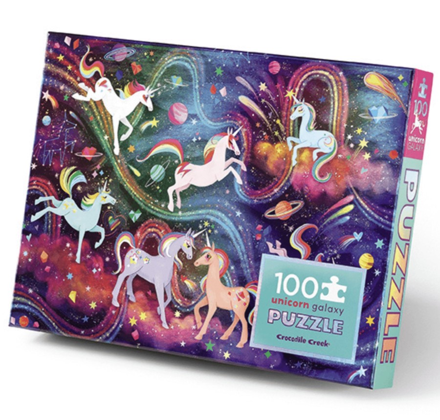 Toys & Activites Crocodile Creek | Holographic Puzzle 100Pc; Unicorn Galaxy - Crocodile Creek