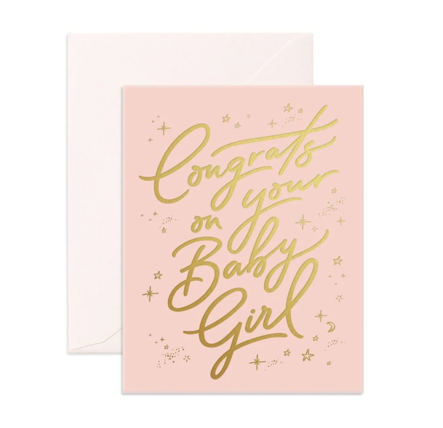 For Mums & Dads Fox & Fallow | Congratulations On Your Baby Girl Greeting Card