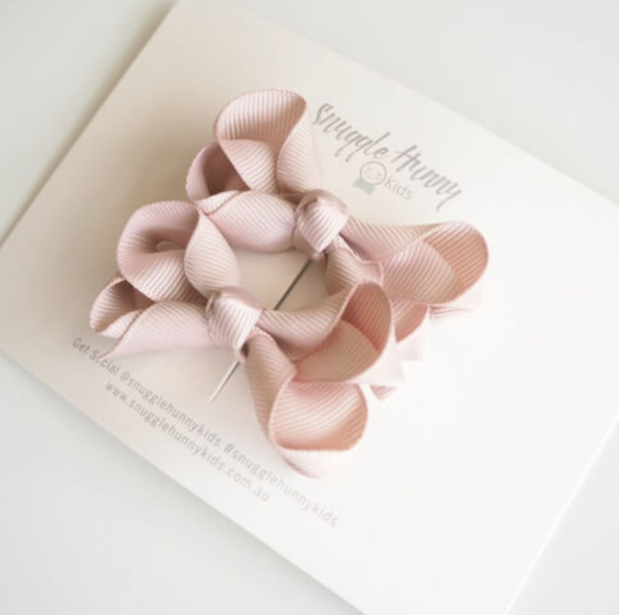 Clothes & Accessories Snuggle Hunny Kids | Piggy Tail Bow Clips; Nude - Snuggle Hunny Kids