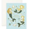 For Mums & Dads Fox & Fallow | Happy Birthday Mermaids Greeting Card