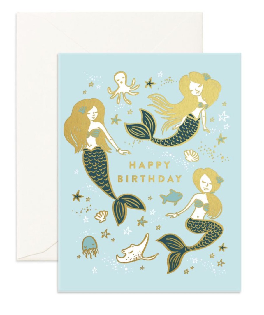 For Mums & Dads Fox & Fallow | Happy Birthday Mermaids Greeting Card