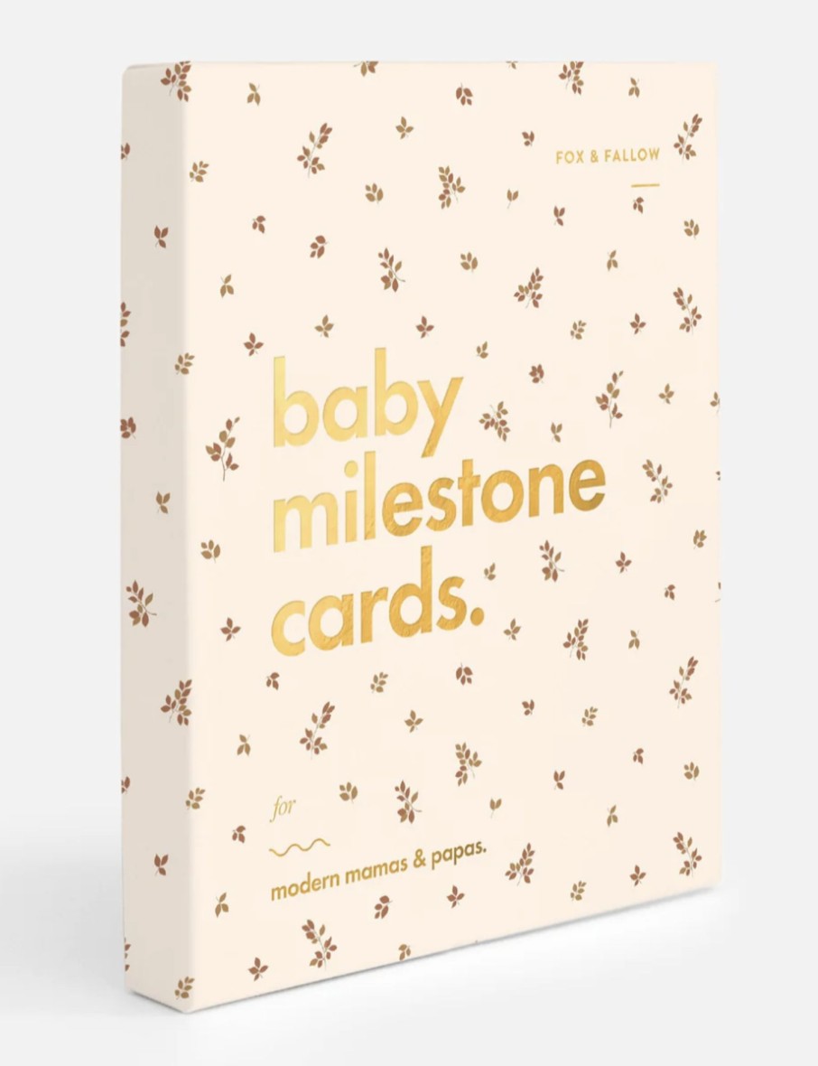 For Mums & Dads Fox & Fallow | Baby Milestone Cards Broderie