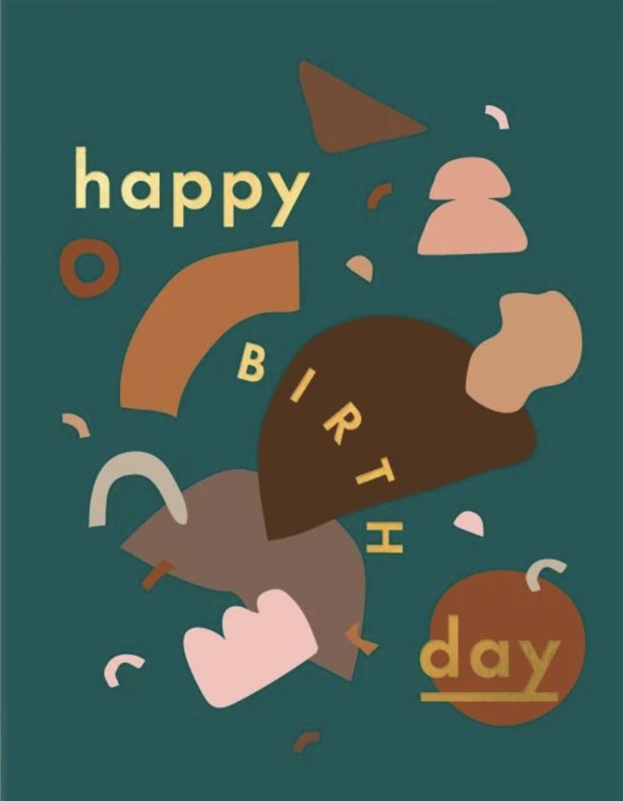 For Mums & Dads Fox & Fallow | Happy Birthday Shapes Greeting Card