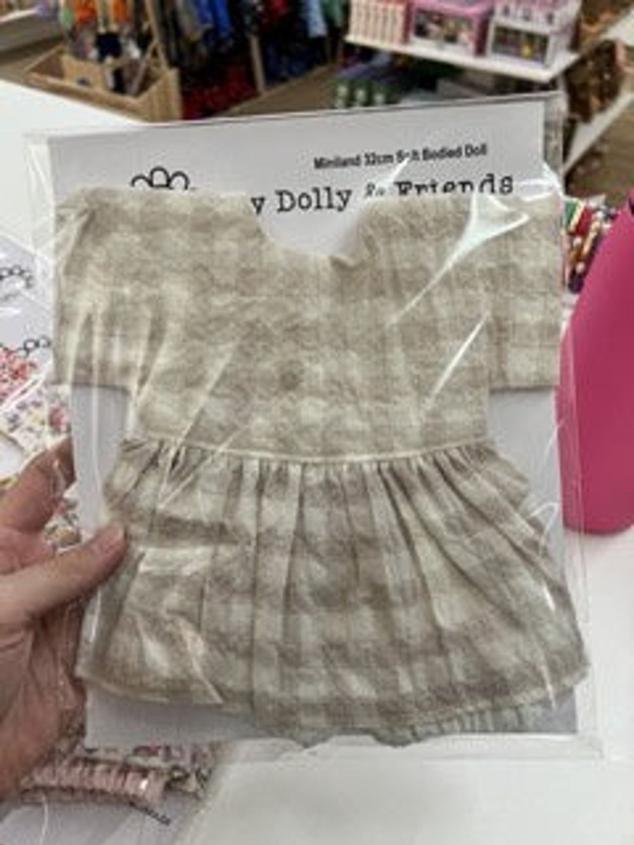 Toys & Activites My Dolly & Friends | Dolls Blouse Set; Beige Gingham - 32Cm