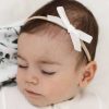 Clothes & Accessories Snuggle Hunny Kids | Petite Velvet Bow; White - Snuggle Hunny Kids