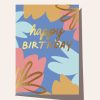 For Mums & Dads Elm Paper | Happy Birthday Blue Foliage Greeting Card