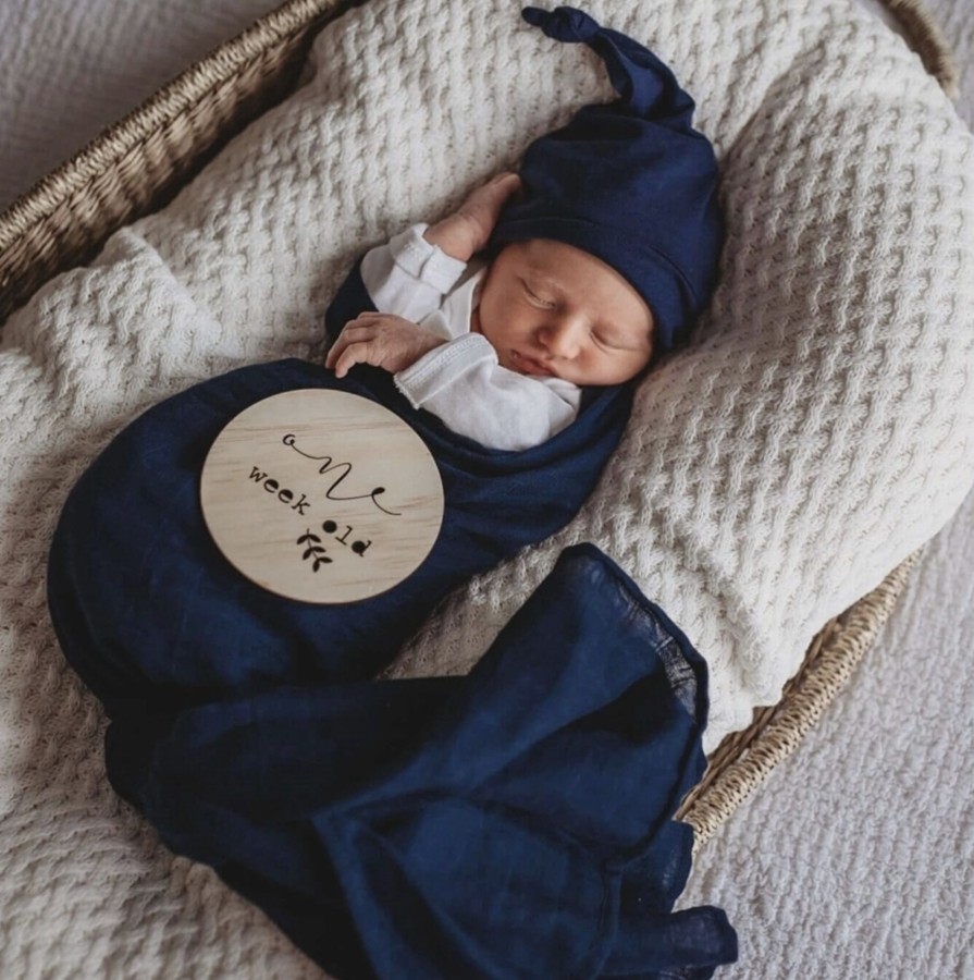 Baby, Kids & Teens Snuggle Hunny Kids | Organic Muslin Wrap; Navy - Snuggle Hunny Kids