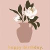 For Mums & Dads Fox & Fallow | Happy Birthday Magnolias Greeting Card