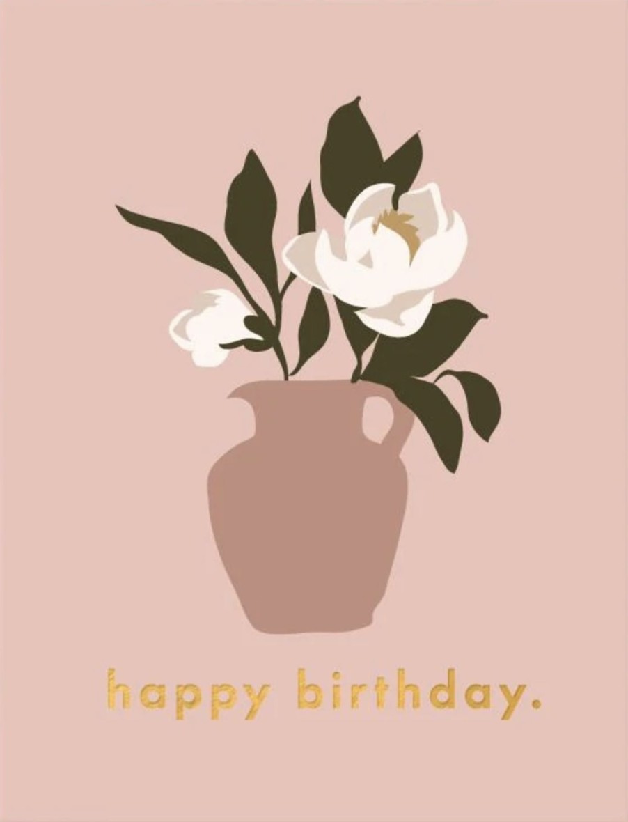 For Mums & Dads Fox & Fallow | Happy Birthday Magnolias Greeting Card