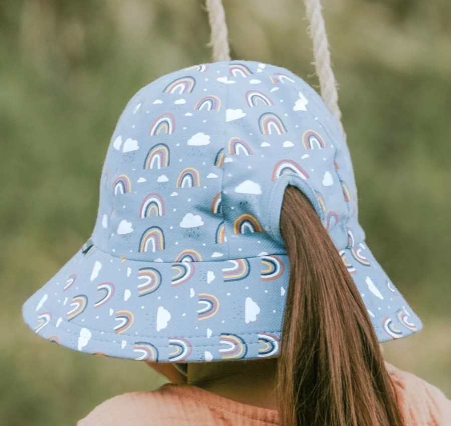 Clothes & Accessories Bedhead Hats | Kids Ponytail Bucket Hat; Rainbow - Bedhead Hats