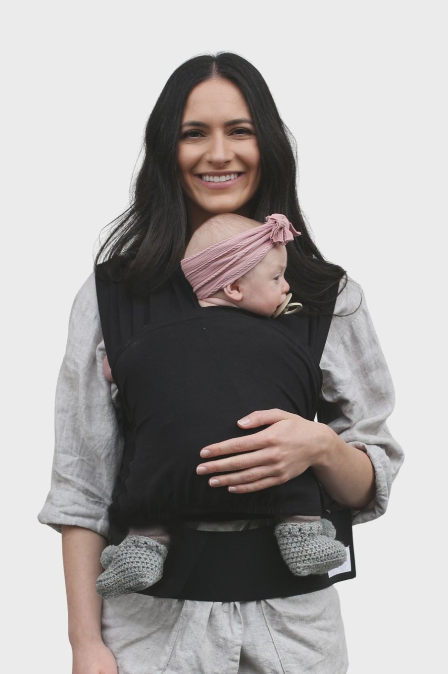 For Mums & Dads BabyDink | Pocket Organic Baby Carrier - Black