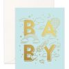 For Mums & Dads Fox & Fallow | Baby Universe Blue Greeting Card