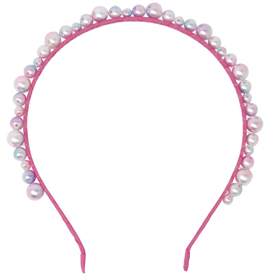 Clothes & Accessories Pink Poppy | Headband; Pink Shimmering Mermaid Pearl