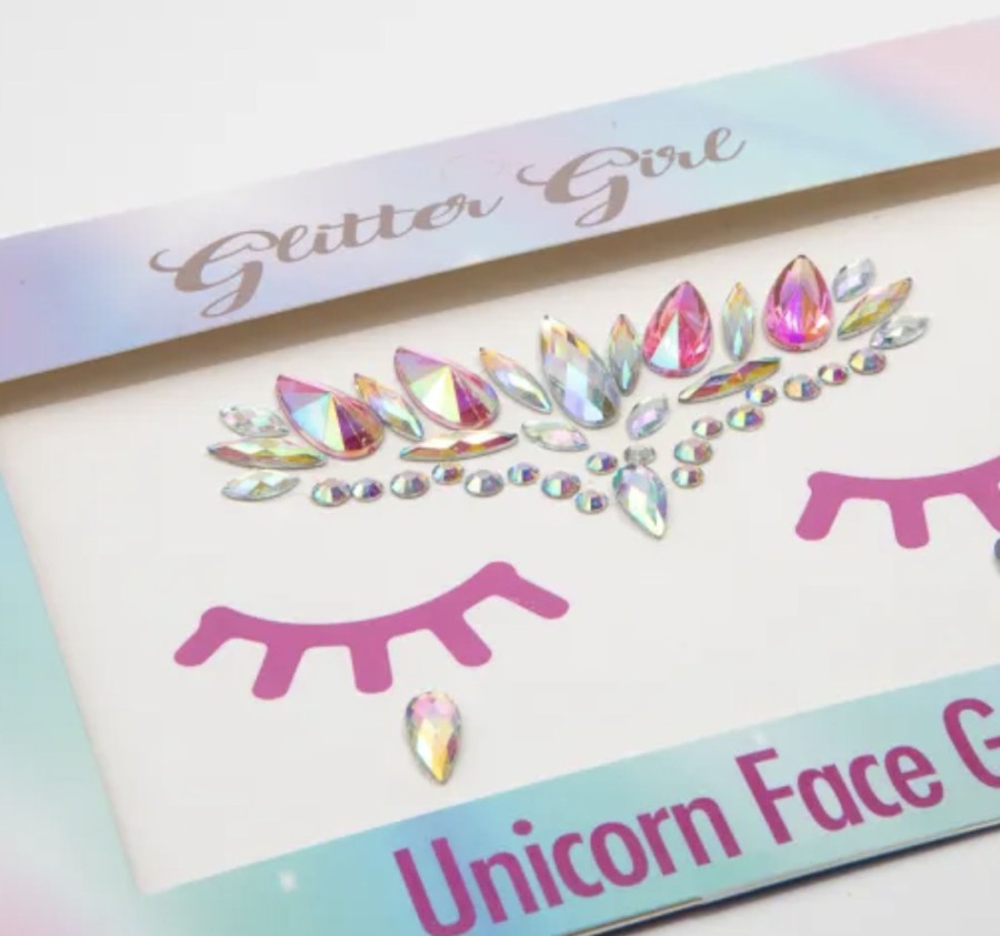 Clothes & Accessories Glitter Girl | Unicorn Face Gems - Snowflake - Glitter Girl