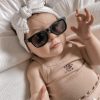 Clothes & Accessories BukiBaby | Baby Sunglasses; Matte Black B-Shades With Strap & Case (White Logo) -