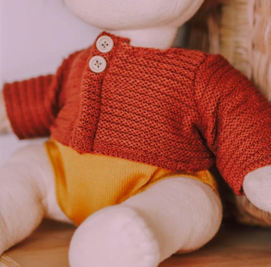 Toys & Activites Olli Ella | Dinkum Doll Cardigan- Chestnut