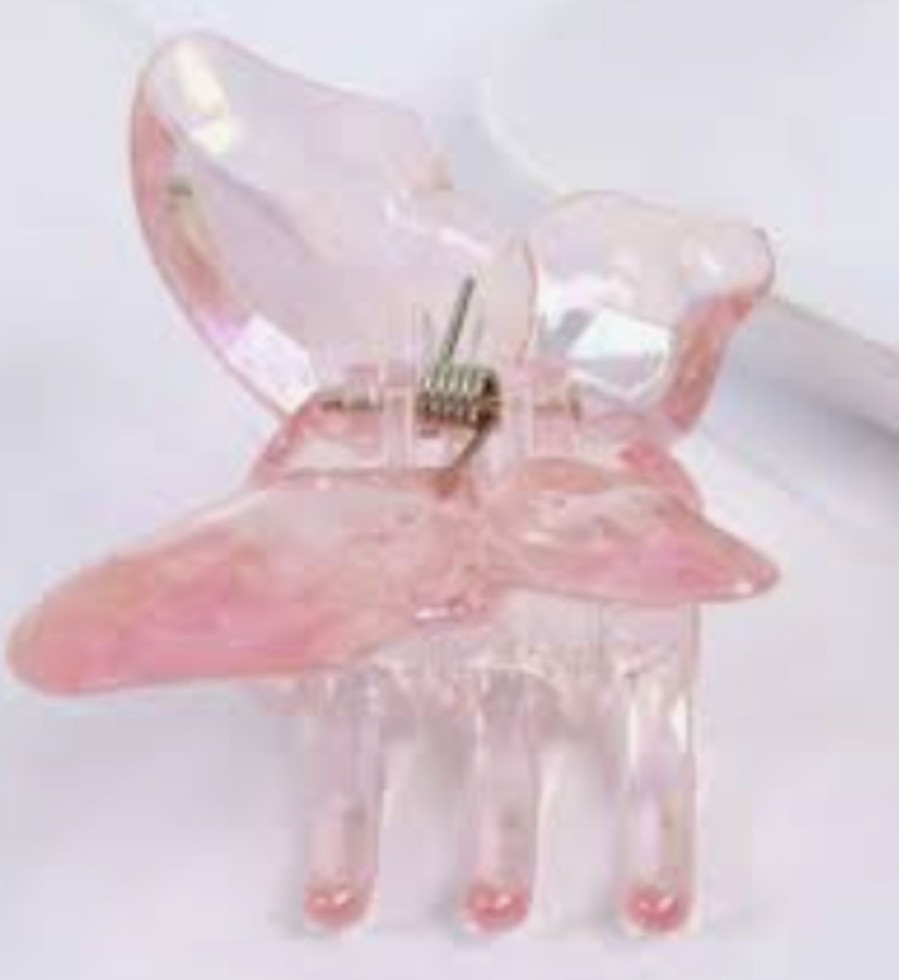 Clothes & Accessories Aquarius Designs | Hair Clip; Glossy Pink Butterfly - Aquarius Designs