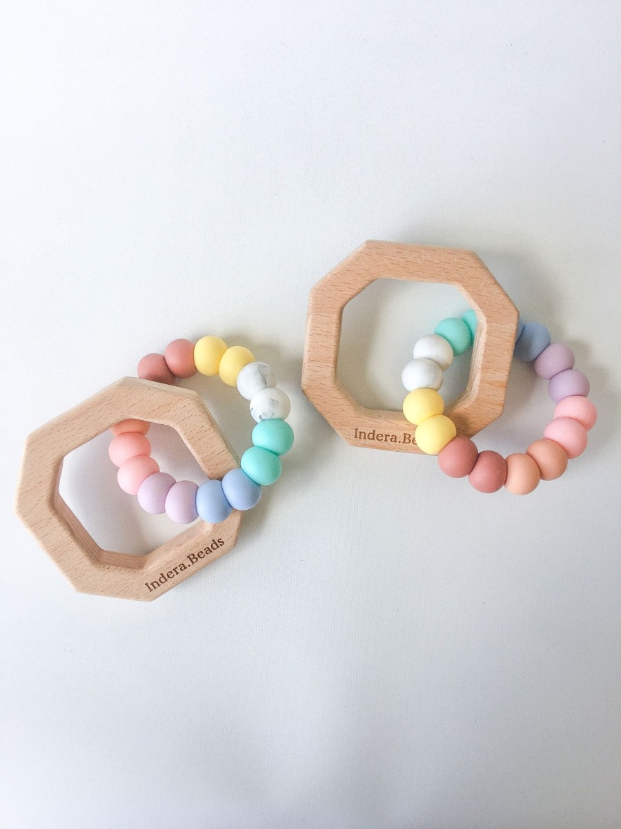 Baby, Kids & Teens Indera.Trading | Rainbow Collection - Octagon Silicone Teether