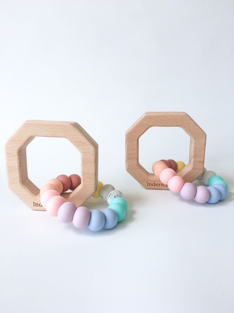 Baby, Kids & Teens Indera.Trading | Rainbow Collection - Octagon Silicone Teether