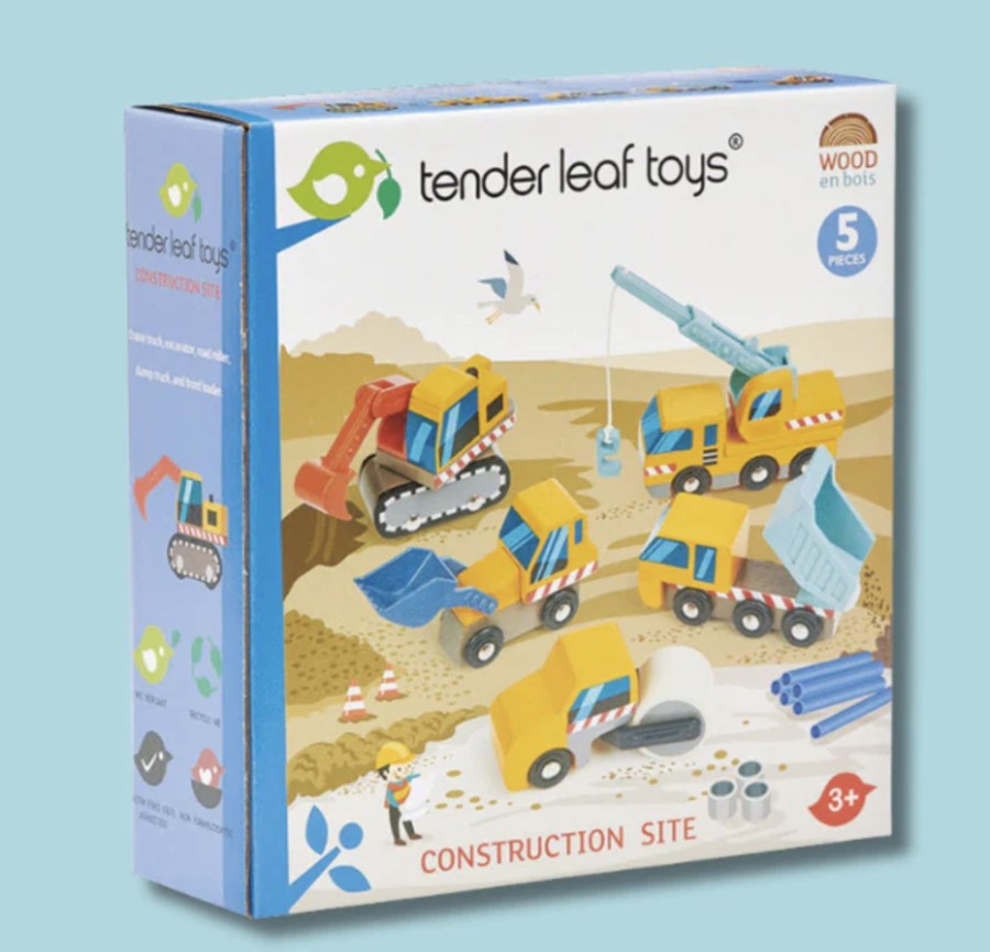 Toys & Activites Tender Leaf Toys | Wooden Construction Car Set