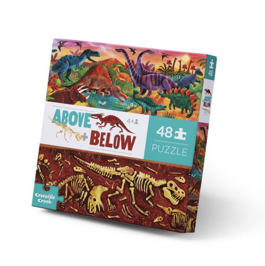 Toys & Activites Crocodile Creek | 48 Pc Above & Below Puzzle - Dinosaur World